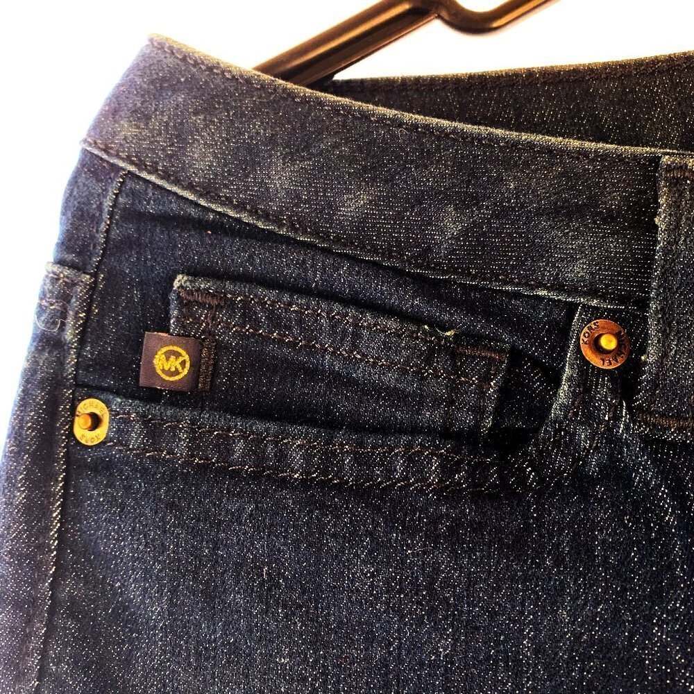 NWT Michael Kors Mid Rise Skinny Jeans Dark Blue Women Jeans Size 6 - Picture 5 of 8